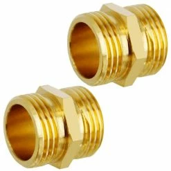 Dyiom 3/4 in. Heavy-Duty Brass Garden Hose Connector with Dual Swivel for Female Hose to Female Hose ( 2-Pack ) -Sunnydaze Decor Sales dyiom hose connectors b08sc3j9k3 4f 1000