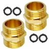 Dyiom 3/4 in. Heavy-Duty Brass Garden Hose Connector with Dual Swivel for Female Hose to Female Hose ( 2-Pack )