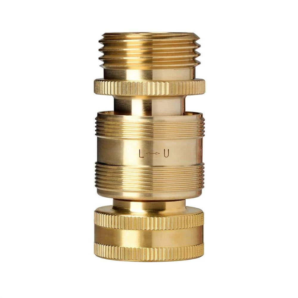 Dyiom 3/4 in. GHT Solid Brass Hose Connector (1-Set) 2 Dyiom 3/4 in. GHT Solid Brass Hose Connector (1-Set) - Image 2