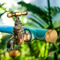 Dyiom 1.1 in. Brass Garden Hose Cap with Washers (4-Pack ) -Sunnydaze Decor Sales dyiom hose connectors b091bvtrgh fa 1000