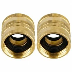 Dyiom 3/4 in. Heavy-Duty Brass Garden Hose Connector with Dual Swivel for Male Hose to Male Hose ( 2-Pack ) -Sunnydaze Decor Sales dyiom hose connectors b091dngzlb 1f 1000