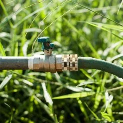 Dyiom 3/4 in. Heavy-Duty Brass Garden Hose Connector with Dual Swivel for Male Hose to Male Hose ( 2-Pack ) -Sunnydaze Decor Sales dyiom hose connectors b091dngzlb fa 1000