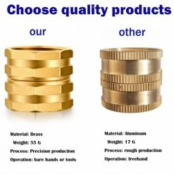 Dyiom 1.1 in. Solid Brass Garden Hose Fittings Hose Connector (2-Pack ) -Sunnydaze Decor Sales dyiom hose connectors b092hvfp3n 4f 1000