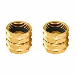 Dyiom 1.1 in. Solid Brass Garden Hose Fittings Hose Connector (2-Pack )