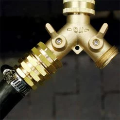 Dyiom 1.1 in. Solid Brass Garden Hose Fittings Hose Connector (2-Pack ) -Sunnydaze Decor Sales dyiom hose connectors b092hvfp3n fa 1000