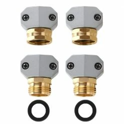 Dyiom Fit 5/8 in. and 3/4 in. Garden Hose Repair Connector Fitting with Zinc Clamp (4-Pack)