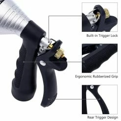 Dyiom Rear-Trigger Metal Garden Hose Nozzle with Adjustable Spray Patterns (Sliver) 12 Dyiom Rear-Trigger Metal Garden Hose Nozzle with Adjustable Spray Patterns (Sliver) -Sunnydaze Decor Sales dyiom nozzles wands b07mnk2sfr 1f 1000