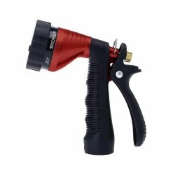 Dyiom Rear-Trigger Metal Garden Hose Nozzle with Adjustable Spray Patterns (Red)