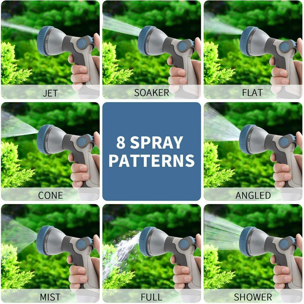 Dyiom 8-Pattern Gray Thumb Control Metal Garden Hose Sprayer Nozzle 4 Dyiom 8-Pattern Gray Thumb Control Metal Garden Hose Sprayer Nozzle - Image 4