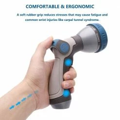 Dyiom 8-Pattern Gray Thumb Control Metal Garden Hose Sprayer Nozzle 8 Dyiom 8-Pattern Gray Thumb Control Metal Garden Hose Sprayer Nozzle -Sunnydaze Decor Sales dyiom nozzles wands b083qgp24c 4f 1000
