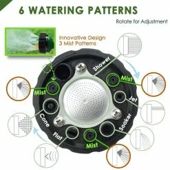Dyiom Heavy-Duty Metal Thumb Control Water Nozzle with Adjustable Watering Patterns High Pressure Hose Nozzle Sprayer -Sunnydaze Decor Sales dyiom nozzles wands b08419yrqx 1f 1000
