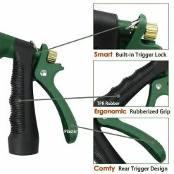 Dyiom Heavy-Duty Trigger Water Hose Nozzle with Adjustable Watering Patterns High Pressure Sprayer Nozzles -Sunnydaze Decor Sales dyiom nozzles wands b08419zrx6 fa 1000