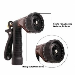Dyiom Rear-Trigger Metal Garden Hose Nozzle with Adjustable Spray Patterns (Bronze) -Sunnydaze Decor Sales dyiom nozzles wands b088jtsm2r 44 1000