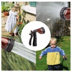 Dyiom Rear-Trigger Metal Garden Hose Nozzle with Adjustable Spray Patterns (Bronze) -Sunnydaze Decor Sales dyiom nozzles wands b088jtsm2r 76 1000