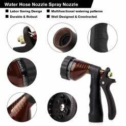 Dyiom Rear-Trigger Metal Garden Hose Nozzle with Adjustable Spray Patterns (Bronze) -Sunnydaze Decor Sales dyiom nozzles wands b088jtsm2r fa 1000