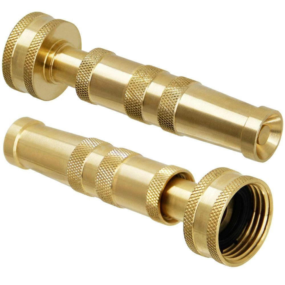 Dyiom 3/4 in. Heavy-Duty Brass Adjustable Twist Water Garden Hose Nozzle with10 Rubber Washers (2-Pack) 7 Dyiom 3/4 in. Heavy-Duty Brass Adjustable Twist Water Garden Hose Nozzle with10 Rubber Washers (2-Pack) - Image 7