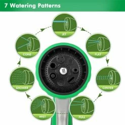 Dyiom Heavy-Duty Metal 7 Adjustable Spray Patterns Front Trigger garden hose Nozzle(Green) -Sunnydaze Decor Sales dyiom nozzles wands b08qvk1gxv 4f 1000