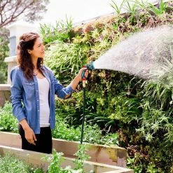 Dyiom Heavy-Duty 10-Pattern Thumb Control Garden Hose Spray Nozzle (Red) -Sunnydaze Decor Sales dyiom nozzles wands b08xz3rprv 44 1000