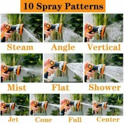 Dyiom 10 Hose Metal Duty Watering Patterns Thumb Control Garden Hose Spray Nozzle -Sunnydaze Decor Sales dyiom nozzles wands b0915hfkcf 1f 1000