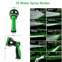 Dyiom 10-Pattern Garden Hose Nozzle Sprayer Thumb Control High Pressure Pistol Grip Easy Water Control (Green 1) -Sunnydaze Decor Sales dyiom nozzles wands b092j6kcwx 44 1000