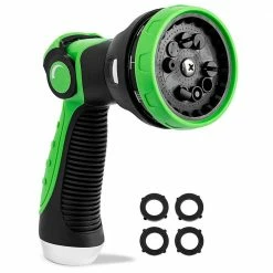 Dyiom 10-Pattern Garden Hose Nozzle Sprayer Thumb Control High Pressure Pistol Grip Easy Water Control (Green 1)