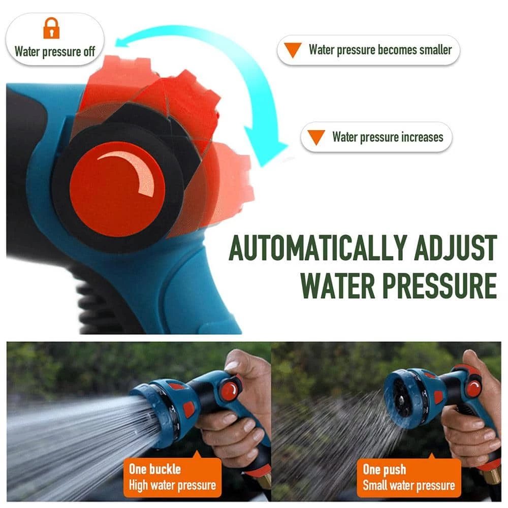 Dyiom 10-Pattern Metal Orange Garden Hose Nozzle Sprayer High Pressure Water Hose Nozzle 4 Dyiom 10-Pattern Metal Orange Garden Hose Nozzle Sprayer High Pressure Water Hose Nozzle - Image 4