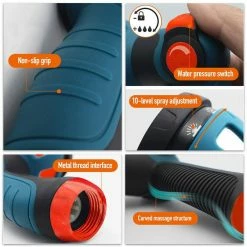 Dyiom 10-Pattern Metal Orange Garden Hose Nozzle Sprayer High Pressure Water Hose Nozzle 8 Dyiom 10-Pattern Metal Orange Garden Hose Nozzle Sprayer High Pressure Water Hose Nozzle -Sunnydaze Decor Sales dyiom nozzles wands b092vssxr7 4f 1000