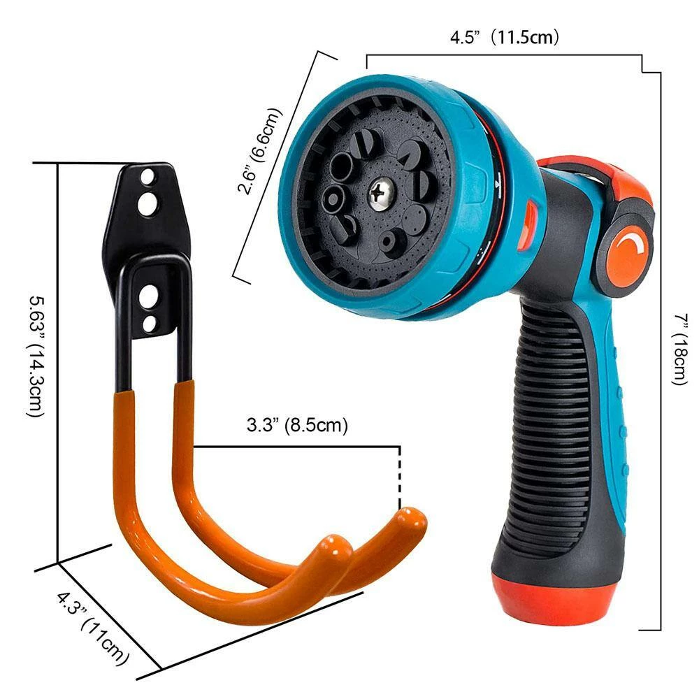 Dyiom 10-Pattern Metal Orange Garden Hose Nozzle Sprayer High Pressure Water Hose Nozzle 2 Dyiom 10-Pattern Metal Orange Garden Hose Nozzle Sprayer High Pressure Water Hose Nozzle - Image 2