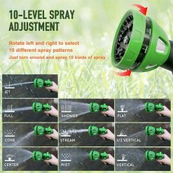 Dyiom 10-Pattern Metal Green Garden Hose Nozzle Sprayer High Pressure Water Hose Nozzle -Sunnydaze Decor Sales dyiom nozzles wands b094x4xpnc 44 1000