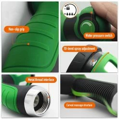 Dyiom 10-Pattern Metal Green Garden Hose Nozzle Sprayer High Pressure Water Hose Nozzle -Sunnydaze Decor Sales dyiom nozzles wands b094x4xpnc 4f 1000