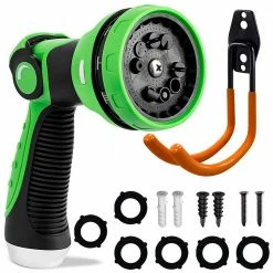 Dyiom 10-Pattern Metal Green Garden Hose Nozzle Sprayer High Pressure Water Hose Nozzle