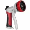 Dyiom Heavy-Duty Metal 7 Adjustable Spray Patterns Front Trigger garden hose Nozzle(Red)