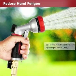 Dyiom Heavy-Duty Metal 7 Adjustable Spray Patterns Front Trigger garden hose Nozzle(Red) -Sunnydaze Decor Sales dyiom nozzles wands b094xdm3ql fa 1000