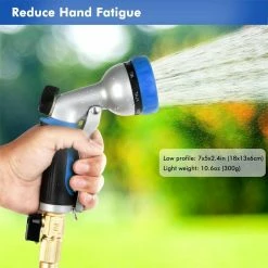 Dyiom Heavy-Duty Metal 7 Adjustable Spray Patterns Front Trigger garden hose Nozzle(Blue) -Sunnydaze Decor Sales dyiom nozzles wands b094xr28mw fa 1000