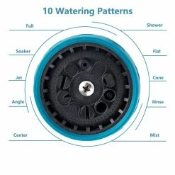 Dyiom 10-Pattern Garden Hose Nozzle Sprayer Thumb Control High Pressure Pistol Grip Easy Water Control (Red) -Sunnydaze Decor Sales dyiom nozzles wands b09539l2rj 1f 1000