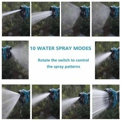 Dyiom 10-Pattern Garden Hose Nozzle Sprayer Thumb Control High Pressure Pistol Grip Easy Water Control (Red) -Sunnydaze Decor Sales dyiom nozzles wands b09539l2rj fa 1000