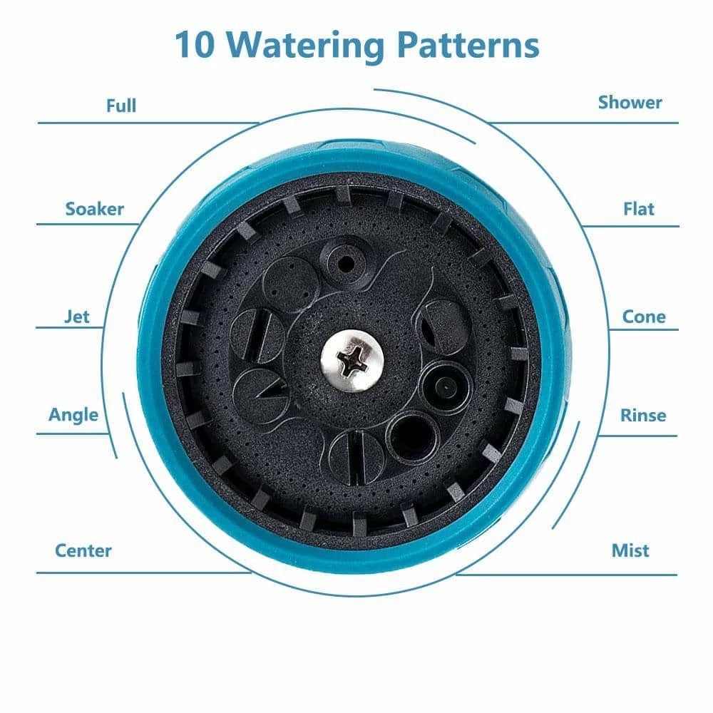 Dyiom 10-Pattern Garden Hose Nozzle Sprayer Thumb Control High Pressure Pistol Grip Easy Water Control (Blue) 4 Dyiom 10-Pattern Garden Hose Nozzle Sprayer Thumb Control High Pressure Pistol Grip Easy Water Control (Blue) - Image 4