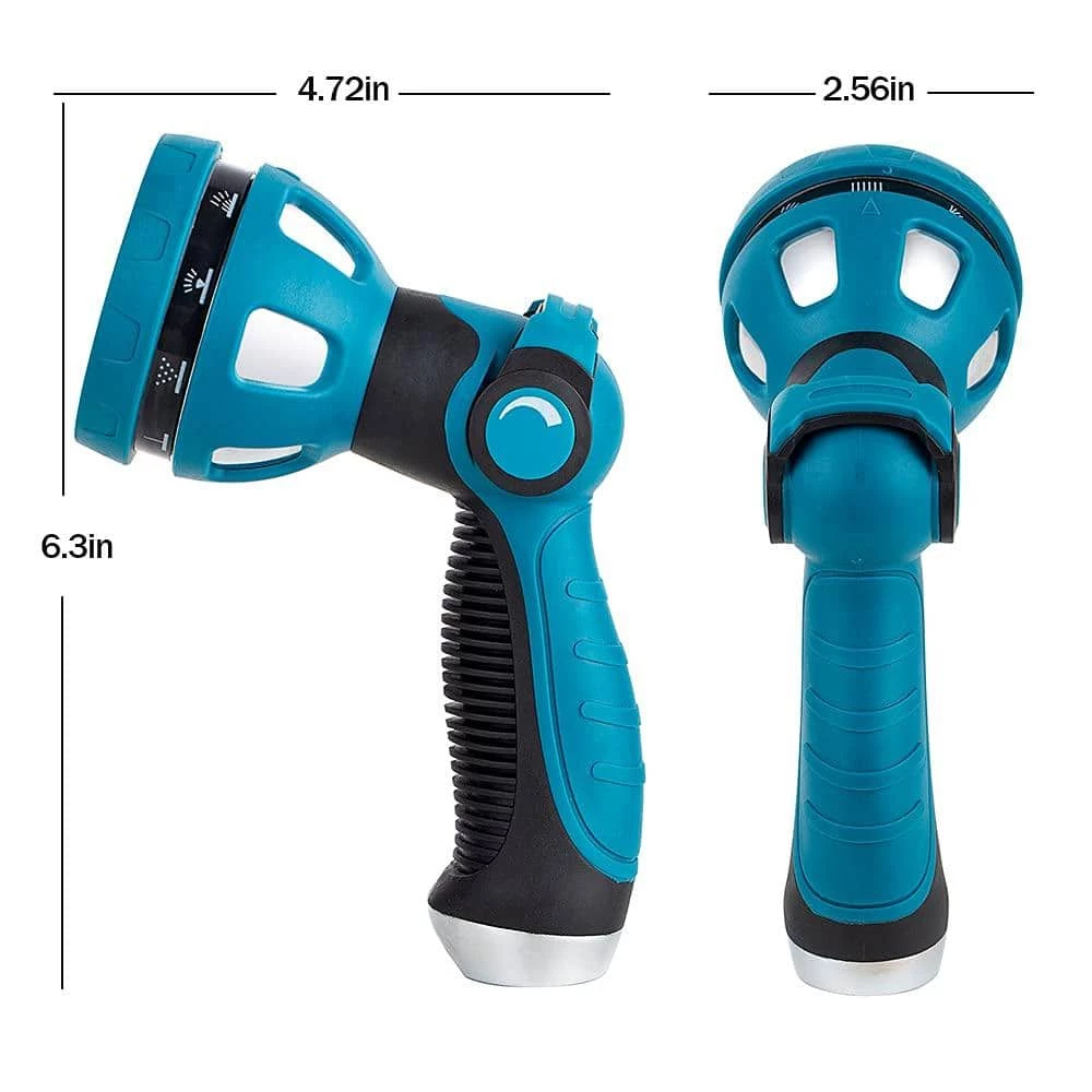Dyiom 10-Pattern Garden Hose Nozzle Sprayer Thumb Control High Pressure Pistol Grip Easy Water Control (Blue) 2 Dyiom 10-Pattern Garden Hose Nozzle Sprayer Thumb Control High Pressure Pistol Grip Easy Water Control (Blue) - Image 2