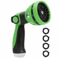 Dyiom Heavy-Duty 10-Pattern Thumb Control Garden Hose Spray Nozzle (Green)