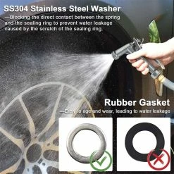 Dyiom High Pressure Trigger Adjustable Water Nozzle Sprayer with Threaded Front, Black (2-Pack) -Sunnydaze Decor Sales dyiom nozzles wands b09t9gsnj3 44 1000