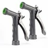 Dyiom High Pressure Trigger Adjustable Water Nozzle Sprayer with Threaded Front, Black (2-Pack)