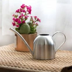 Dyiom 15 oz. Stainless Steel Water Can for Garden -Sunnydaze Decor Sales dyiom watering cans b07mfzym6n 4f 1000