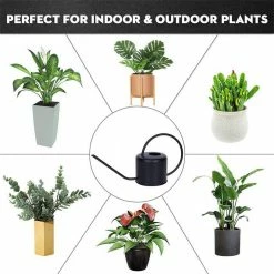 Dyiom 0.3 Gal. Long Spout Stainless Steel Black Watering Can -Sunnydaze Decor Sales dyiom watering cans b08dkn4wqq 1f 1000