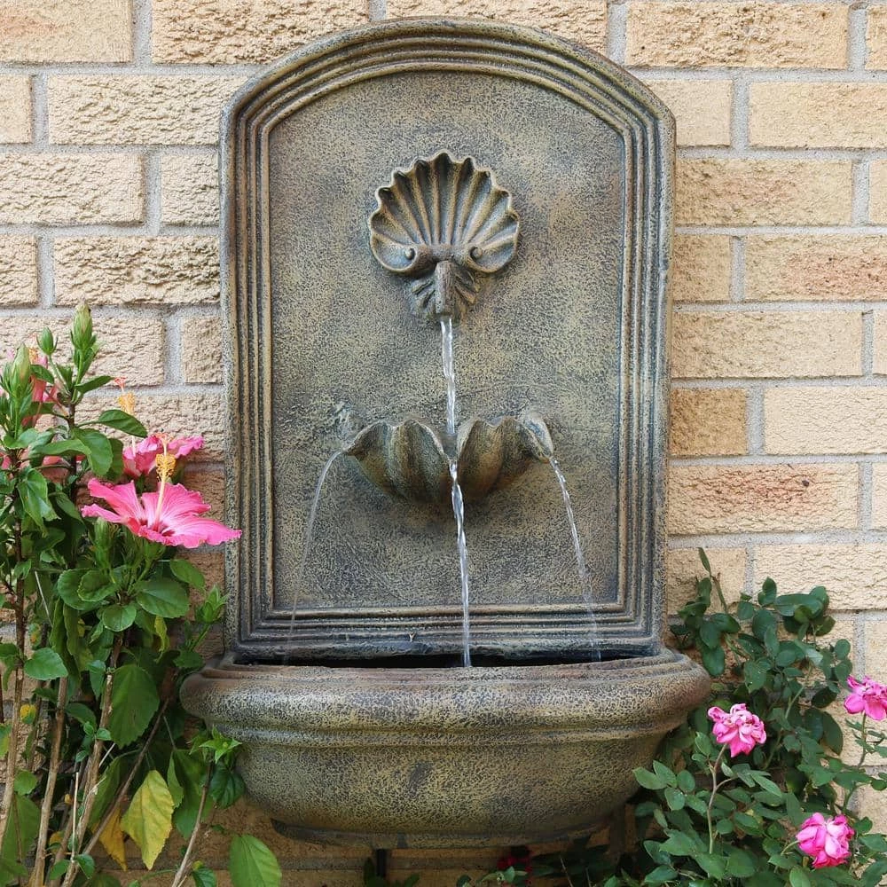 Sunnydaze Decor Seaside Florentine Stone Electric Powered Outdoor Wall Fountain 8 Sunnydaze Decor Seaside Florentine Stone Electric Powered Outdoor Wall Fountain - Image 8