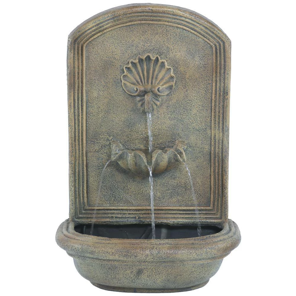 Sunnydaze Decor Seaside Florentine Stone Electric Powered Outdoor Wall Fountain 5 Sunnydaze Decor Seaside Florentine Stone Electric Powered Outdoor Wall Fountain - Image 5