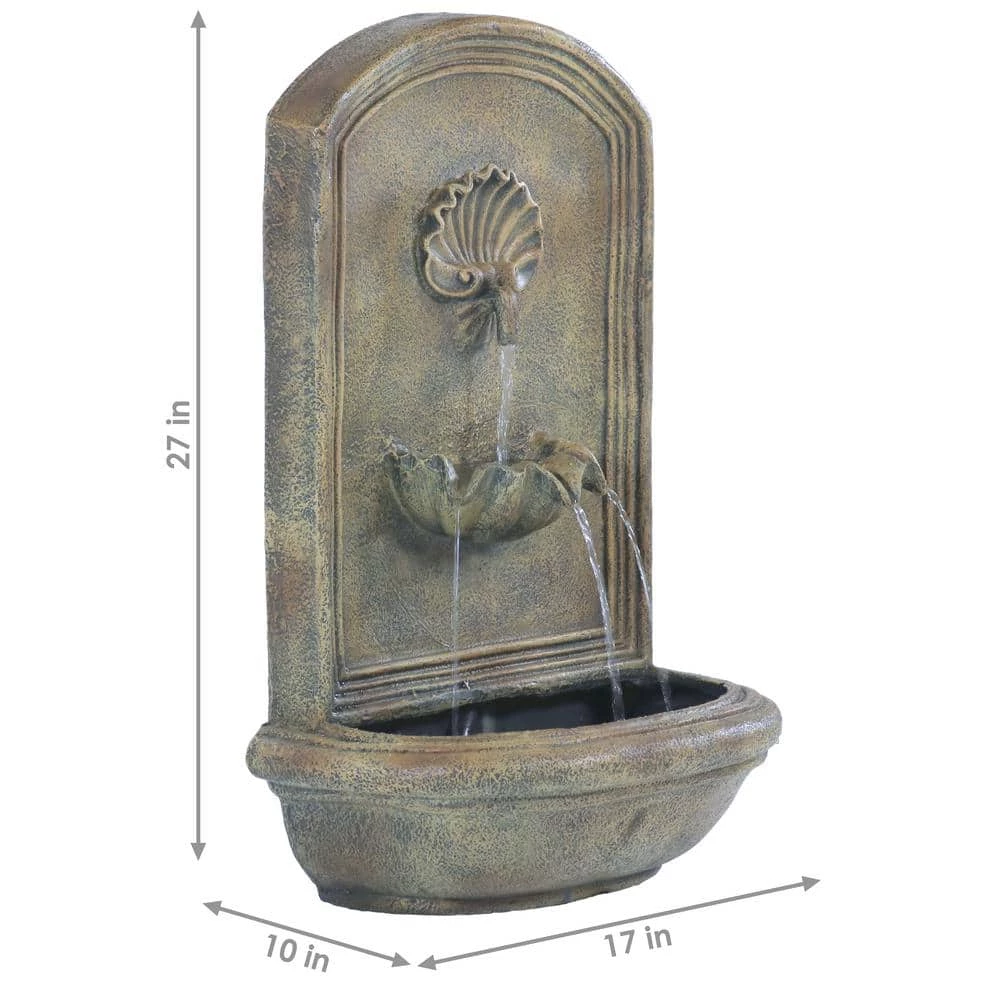 Sunnydaze Decor Seaside Florentine Stone Electric Powered Outdoor Wall Fountain 2 Sunnydaze Decor Seaside Florentine Stone Electric Powered Outdoor Wall Fountain - Image 2