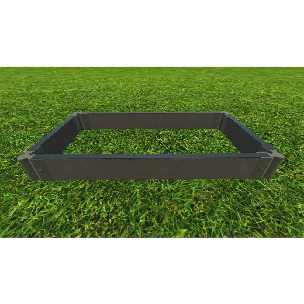Frame It All Weathered Wood Composite 2 in. Tool Free: 2 ft. x 4 ft. x 5.5 ft. GardenRaised Bed 2 Frame It All Weathered Wood Composite 2 in. Tool Free: 2 ft. x 4 ft. x 5.5 ft. GardenRaised Bed - Image 2