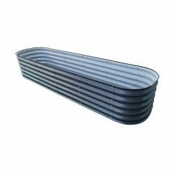 Frame It All 9-in-1 Modular Metal Raised Garden Bed Kit -Sunnydaze Decor Sales gray frame it all raised planter boxes 900017901 gray 4f 1000