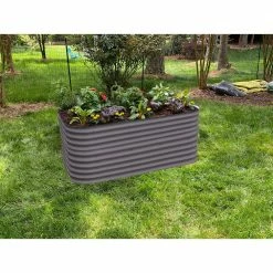 Frame It All 9-in-1 Modular Metal Raised Garden Bed Kit 6 Frame It All 9-in-1 Modular Metal Raised Garden Bed Kit -Sunnydaze Decor Sales gray frame it all raised planter boxes 900032901 gray 4f 1000