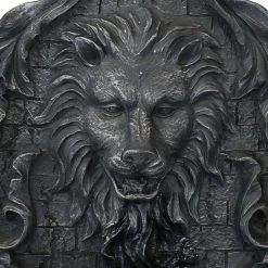 Sunnydaze Decor 30 in. Stoic Courage Lion Head Solar Wall Fountain - Battery Backup -Sunnydaze Decor Sales gray sunnydaze decor indoor water fountains amp 673 fa 1000